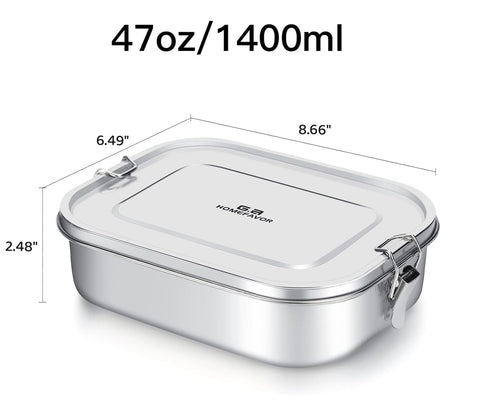 G.a HOMEFAVOR Bento con clips de cierre y junta de silicona para mantener la comida fresca.