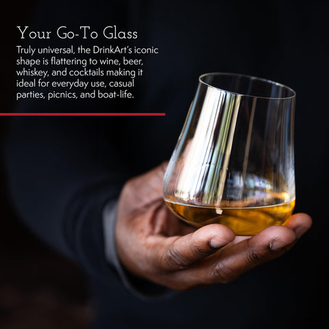 Gabriel-Glas capacidad 470 ml, equilibrio perfecto para vino y cócteles.