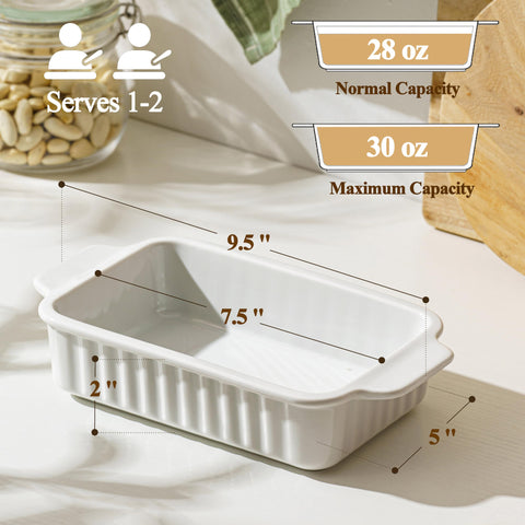 Cazuela Gacoree con diseño a rayas para presentación elegante en la mesa.