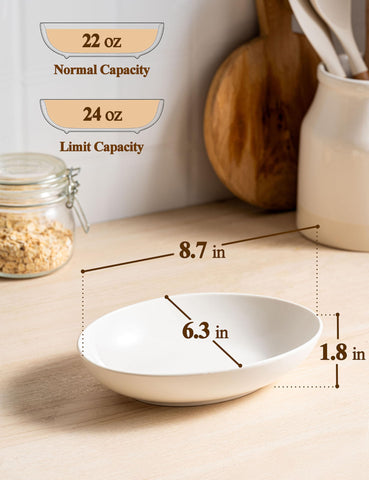 Gacoree cuenco ovalado apilable para ahorrar espacio en la cocina.