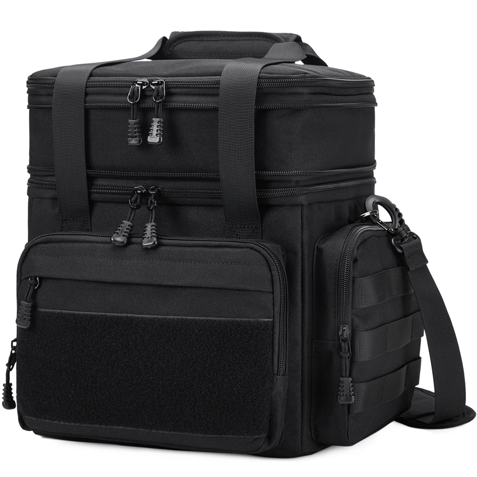 Gafetrey lonchera táctica frente, diseño robusto para llevar comidas al trabajo.