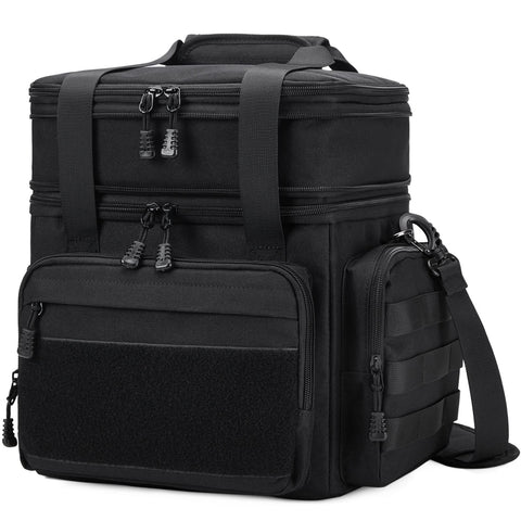 Gafetrey lonchera táctica frente, diseño robusto para llevar comidas al trabajo.