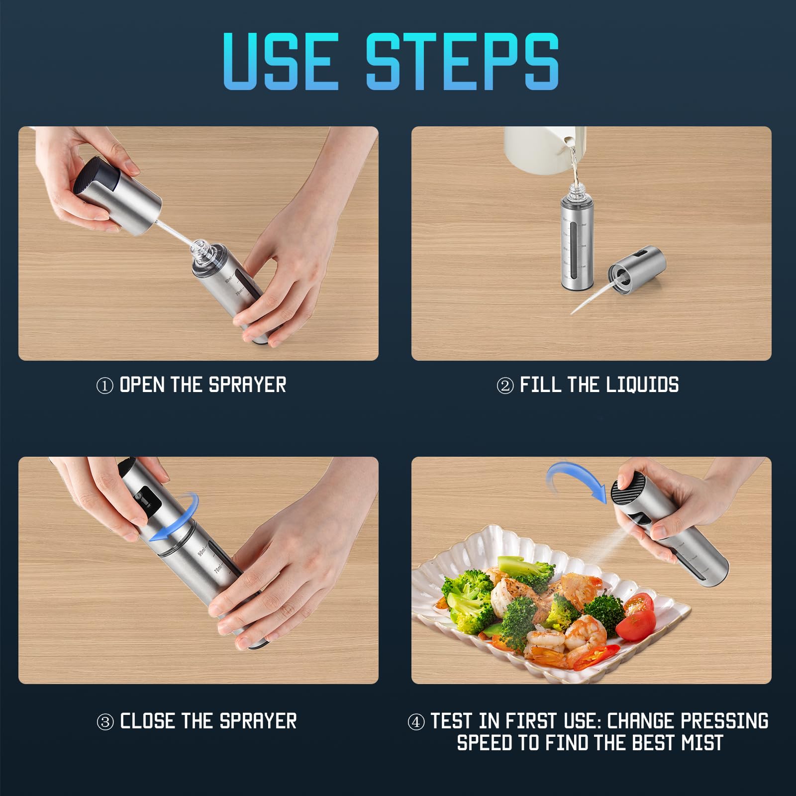 Gafiwa dispensador multiuso para aceites y vinagres en la cocina.