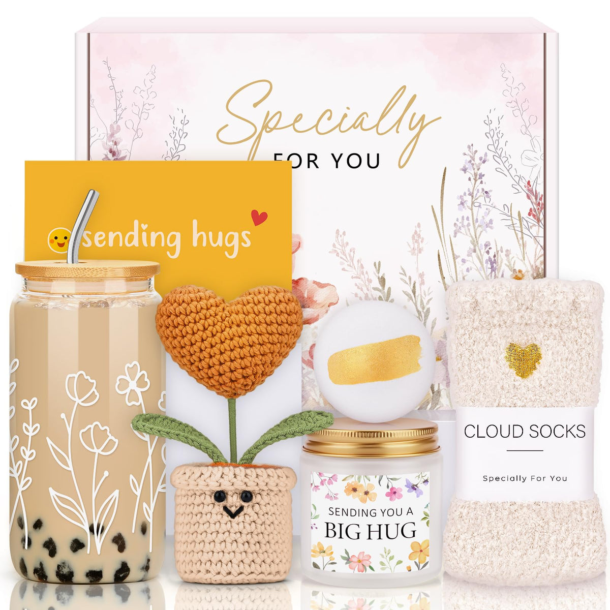 Copa de vidrio con flores de Gagalico para bebidas frías con estilo.
