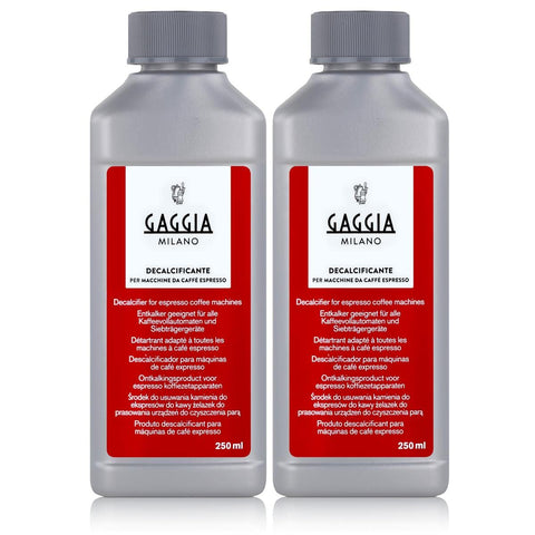 Gaggia descalcificador en botellas de 250 ml para mantenimiento doméstico.