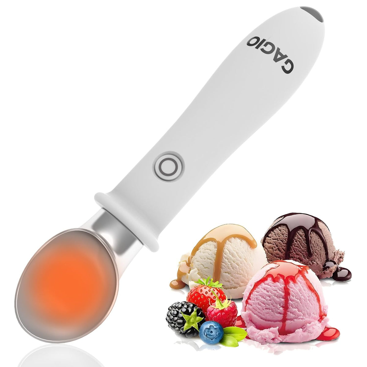 Cuchara caliente GAGIO con calentamiento rápido para servir helado suave.