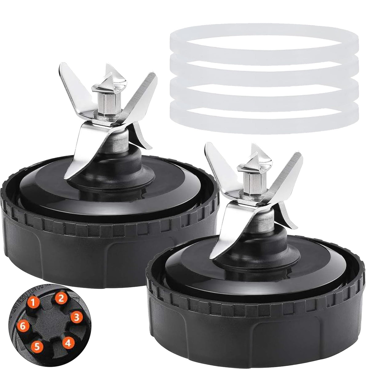 Cuchilla GahsElec de 6 aspas para Ninja, ideal para batidos cremosos.