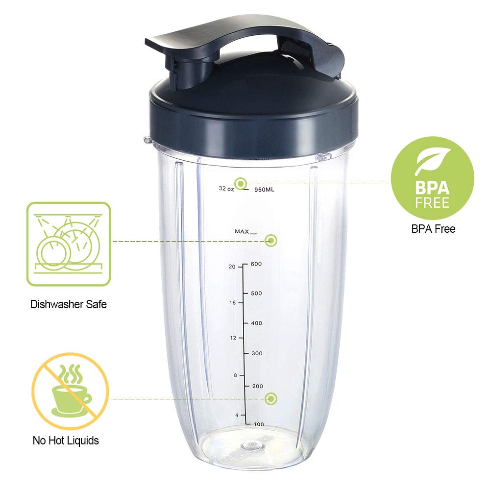 Dos vasos 32oz con tapas flip-top de GahsElec