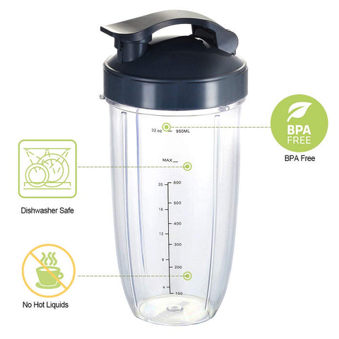 Dos vasos 32oz con tapas flip-top de GahsElec