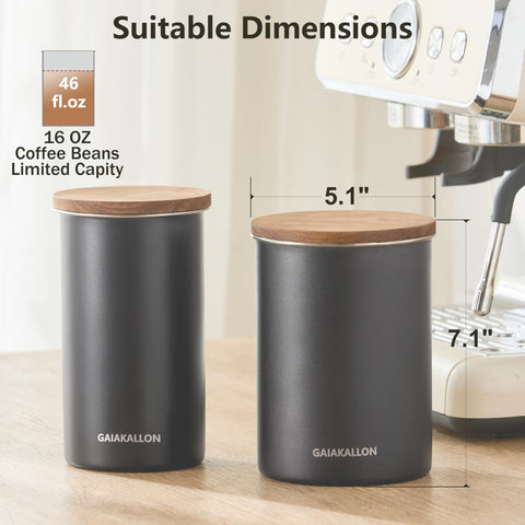 GAIAKALLON capacidad para 16 oz de granos de café frescos.