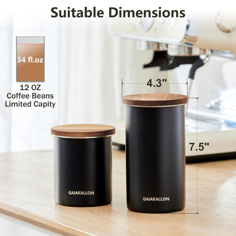 GAIAKALLON capacidad 34 oz para 12 oz de granos, ideal para casa