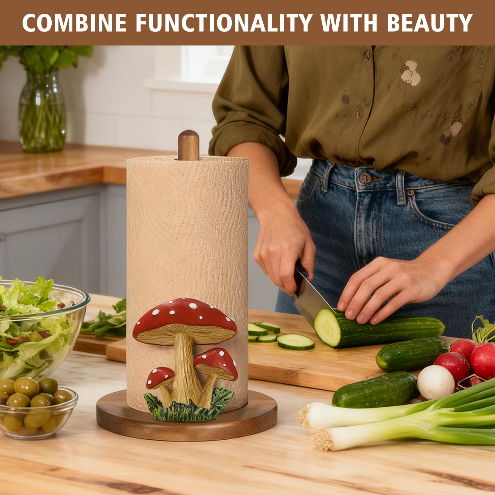 GAJ decoración hongo cocina baño, toque estilo campestre para espacios acogedores y con estilo.