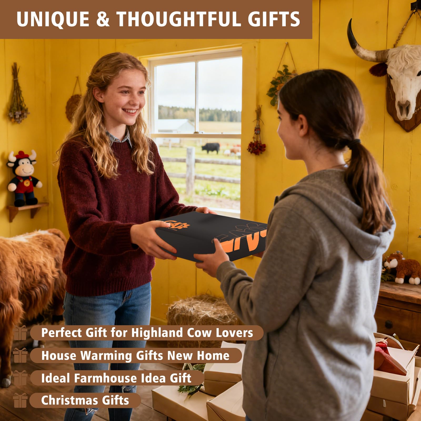 GAJ Highland Cow: compatible con rollos estándar y jumbo para mayor versatilidad.