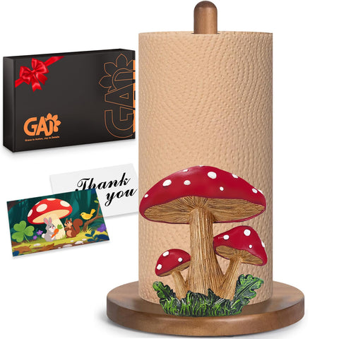 GAJ porta-rollos hongo 3D, ideal para cocinas alegres y funcionales.