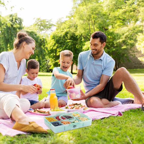 Galanova Snackle Box sin BPA, material seguro para alimentos.