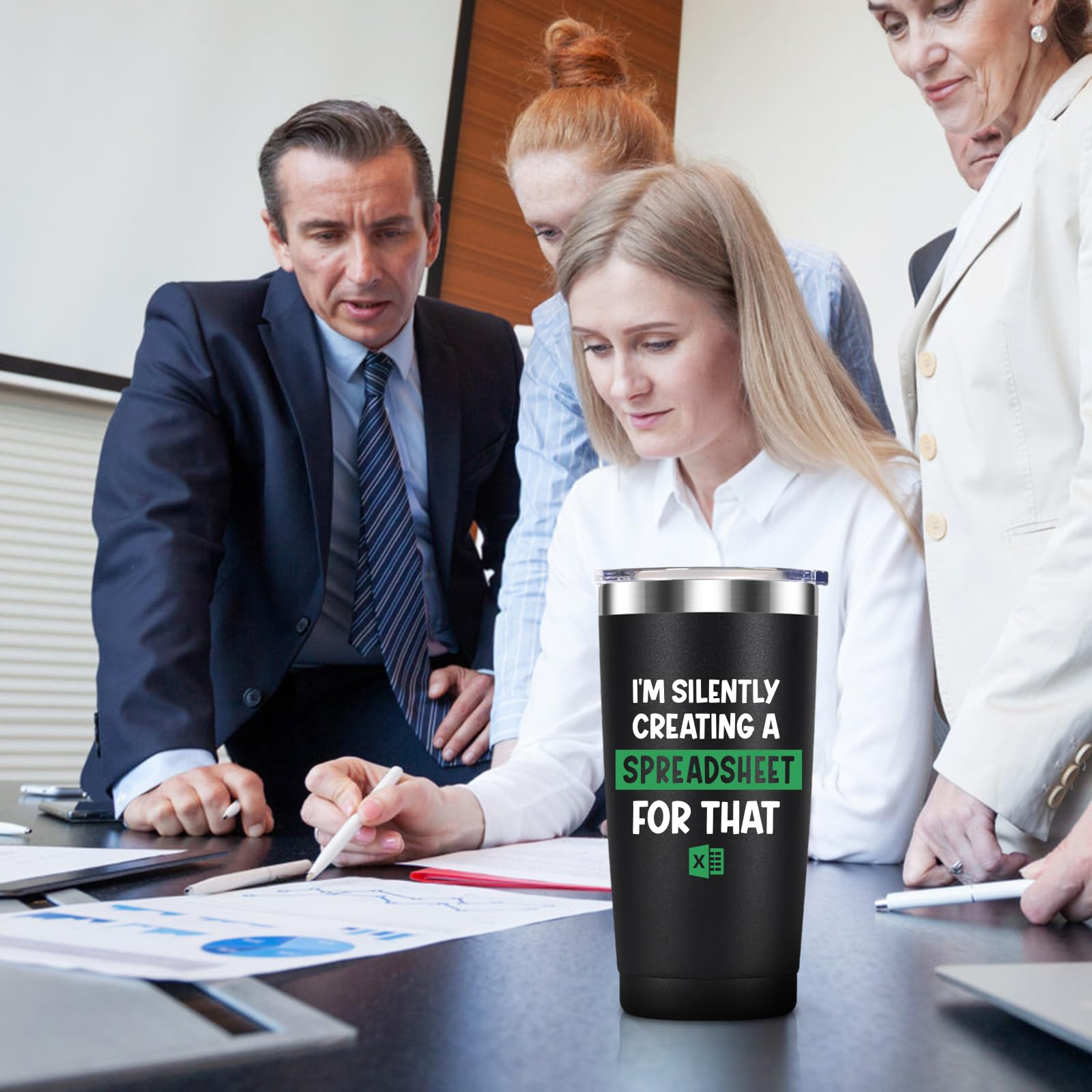 GALAROES taza termo 20oz diseño brillante, regalo práctico para colegas.