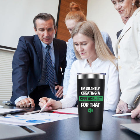 GALAROES taza termo 20oz diseño brillante, regalo práctico para colegas.