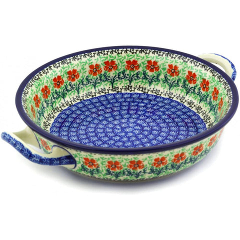 Polish Pottery Gallery horneado redondo con mangos de 8 pulgadas Maraschino para horno a mesa