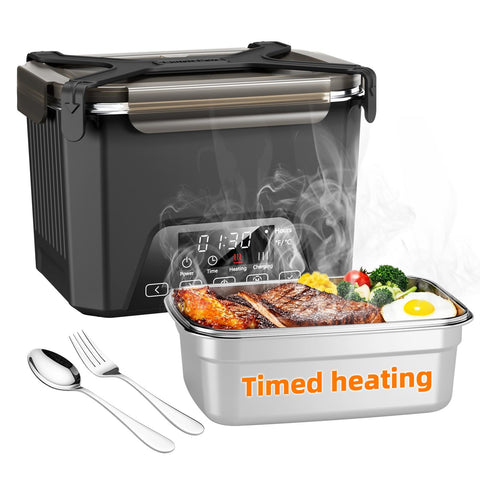 GALOKEO lonchera eléctrica con calentador automático para comidas listas sin enchufe.