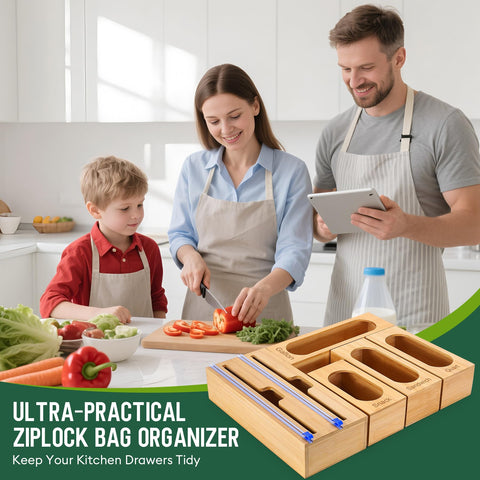 Gamtik sistema de cocina, 4 organizadores y dispensador 2 en 1 para cajón.