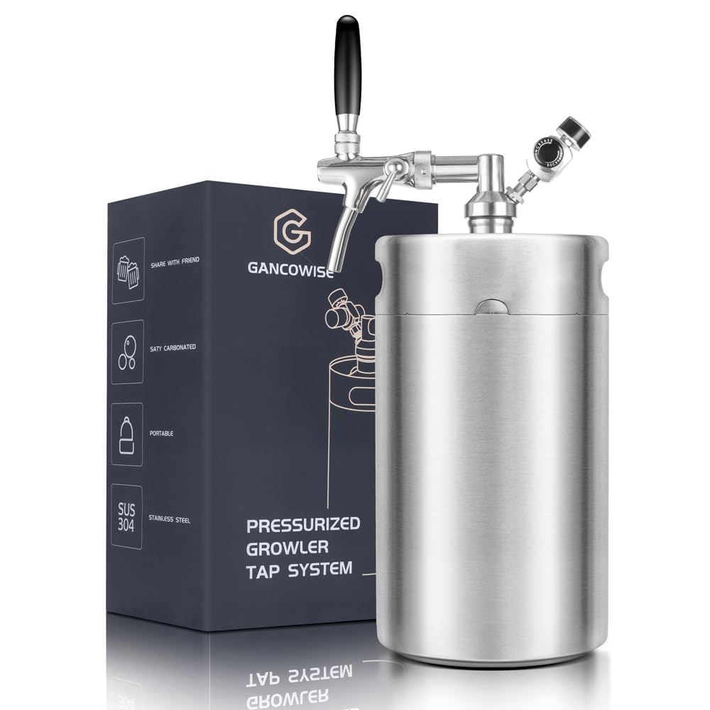 Gancowise mini barril 270oz, vista general para cerveza fresca en casa.