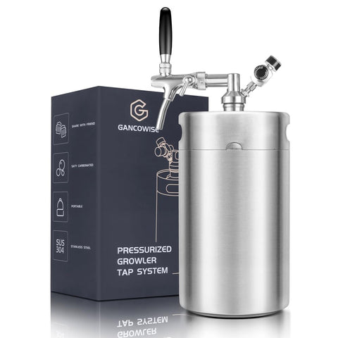 Gancowise mini barril 270oz, vista general para cerveza fresca en casa.