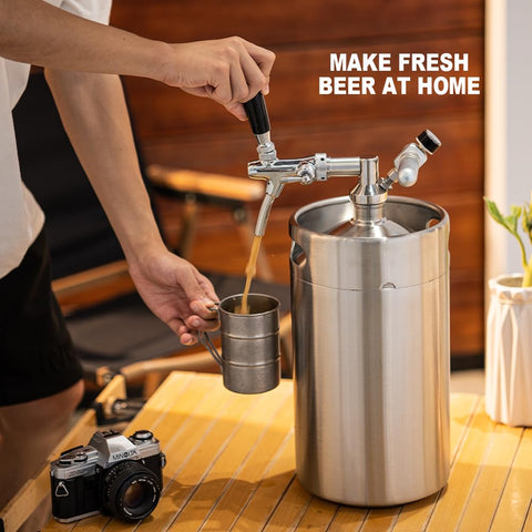 Gancowise sistema presurizado mantiene la cerveza fresca.