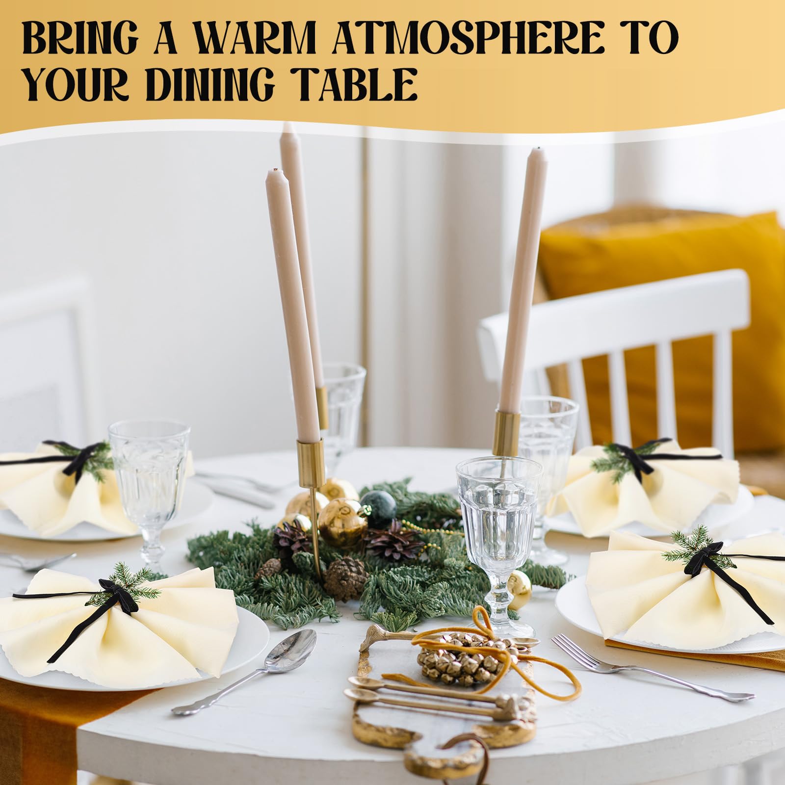 Gandeer acabado negro, diseño velvet napkin ring para mesa elegante.