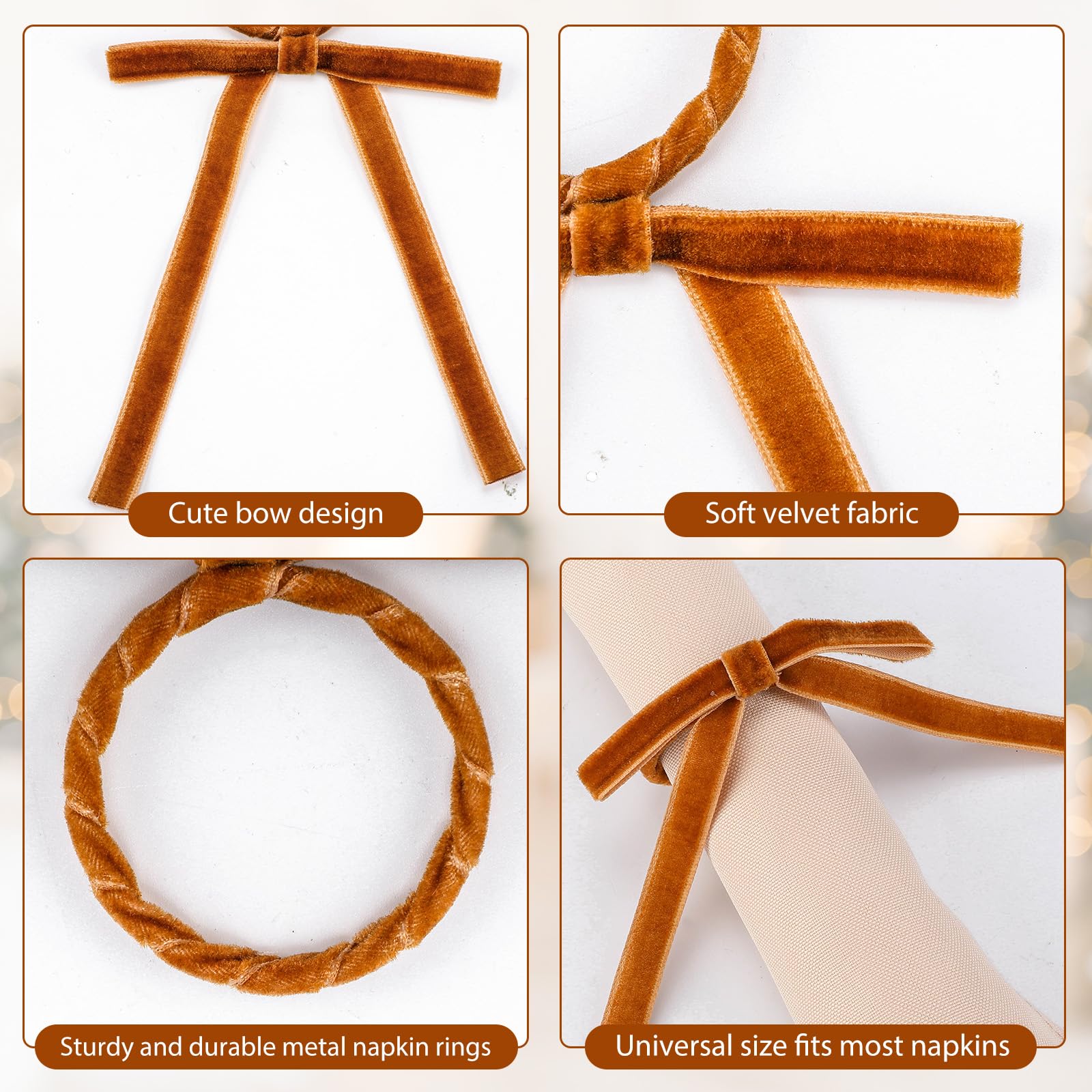 Gandeer anillos servilleta diámetro 45 mm, se adaptan a servilletas comunes.