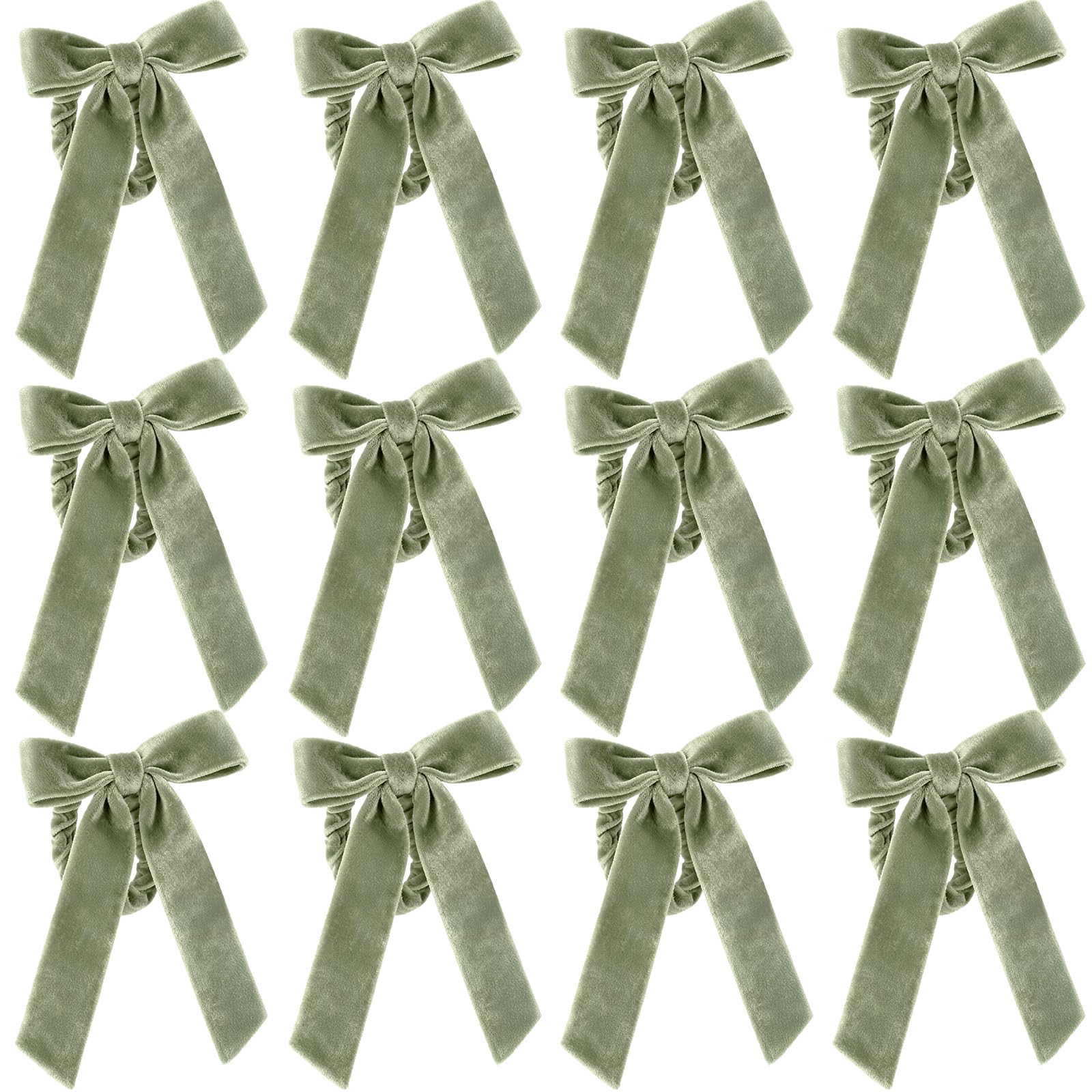 Gandeer anillos para servilleta con lazo de terciopelo verde, ideal para una mesa elegante.