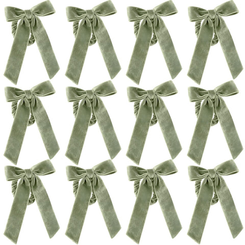 Gandeer anillos para servilleta con lazo de terciopelo verde, ideal para una mesa elegante.
