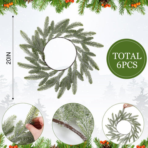 Gandeer corona verde Norfolk Powder Snow para decoración de mesa elegante