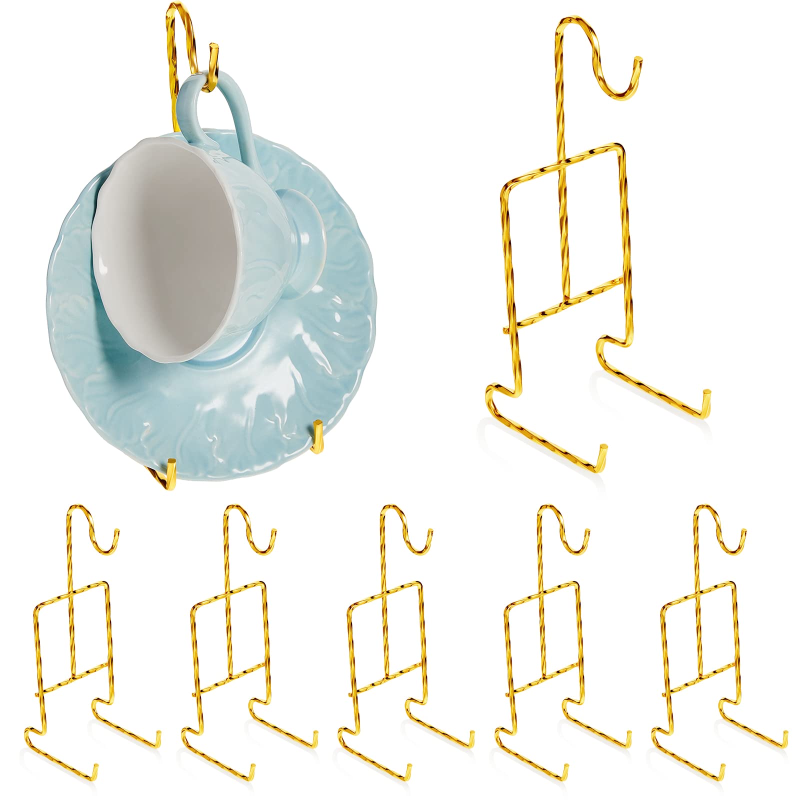 Gandeer exhibición de tazas y platillos en acabado rosado espiral para organización
