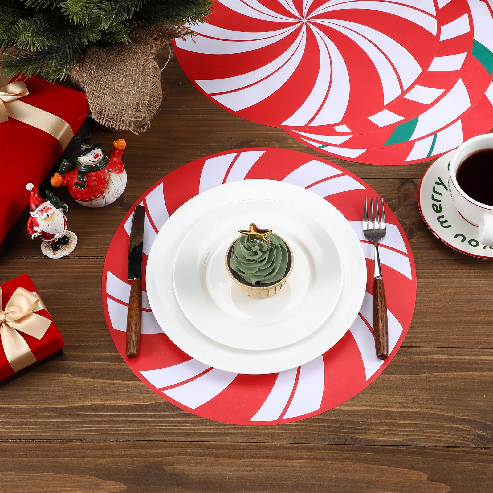 Manteles desechables Gandeer, estilo navideño de menta para fiestas