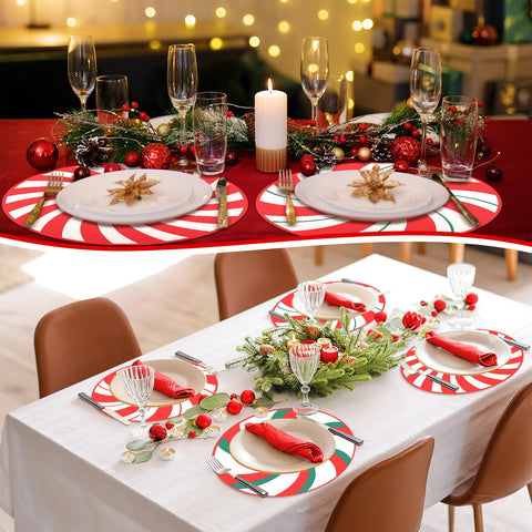 Manteles Gandeer para fiestas, ambientación de menta navideña en la mesa