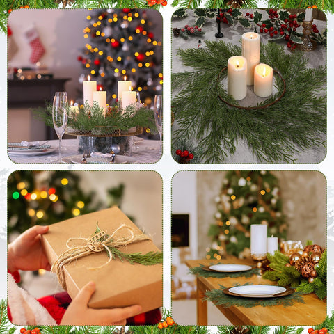Gandeer mantel decorativo con ramas de pino para centro de mesa
