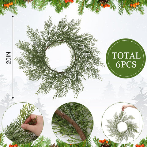 Gandeer manteles redondos verde navidad con ramas de pino para ambientar