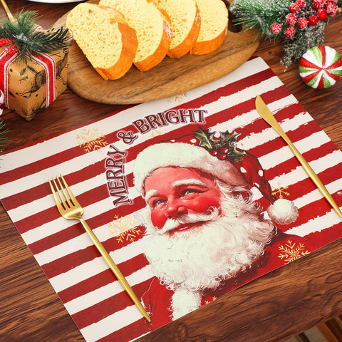 Manteles navideños vintage de Gandeer, ideal para cenas festivas y limpieza rápida.