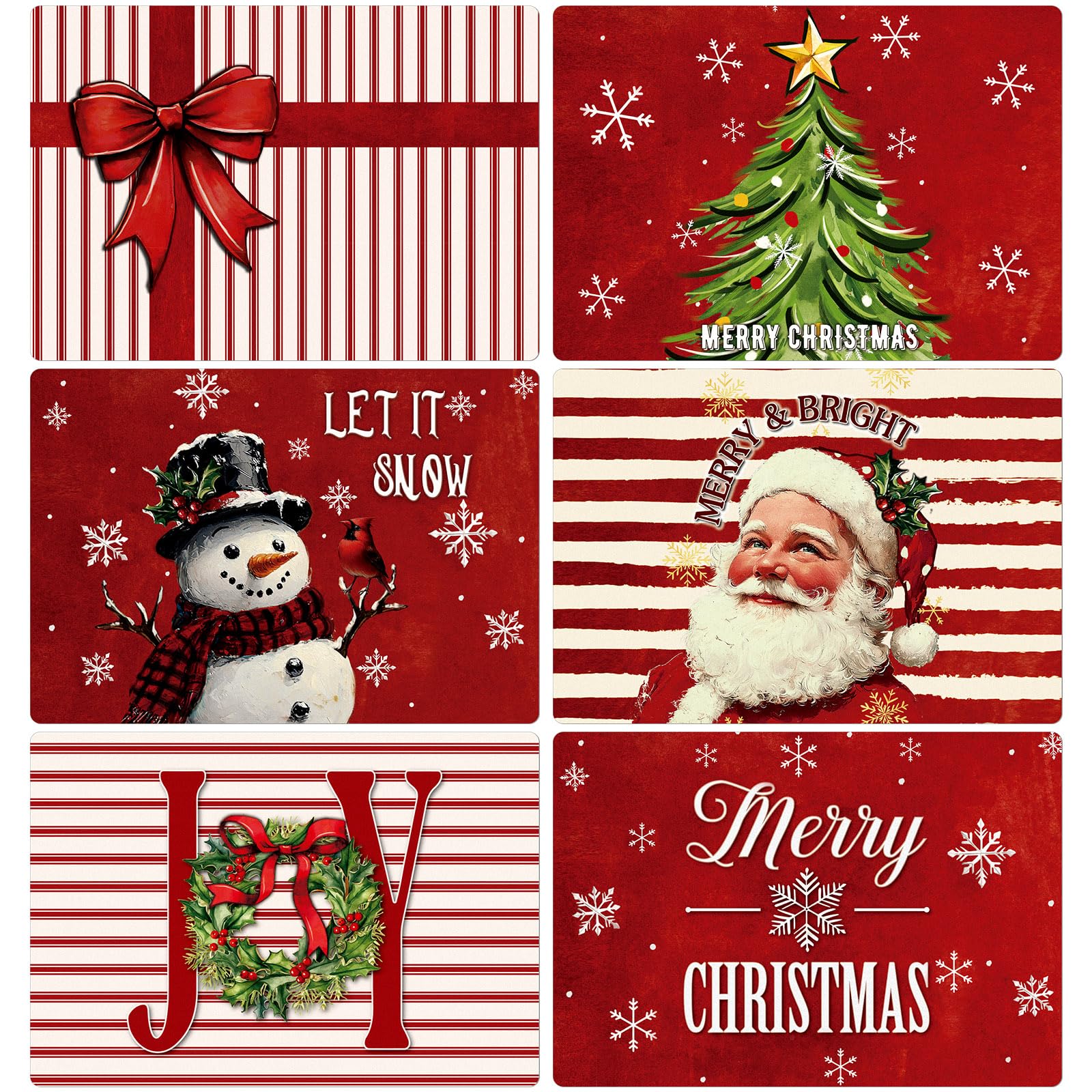 Manteles navideños vintage de Gandeer con Santa para mesa festiva y fácil limpieza.