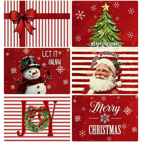 Manteles navideños vintage de Gandeer con Santa para mesa festiva y fácil limpieza.