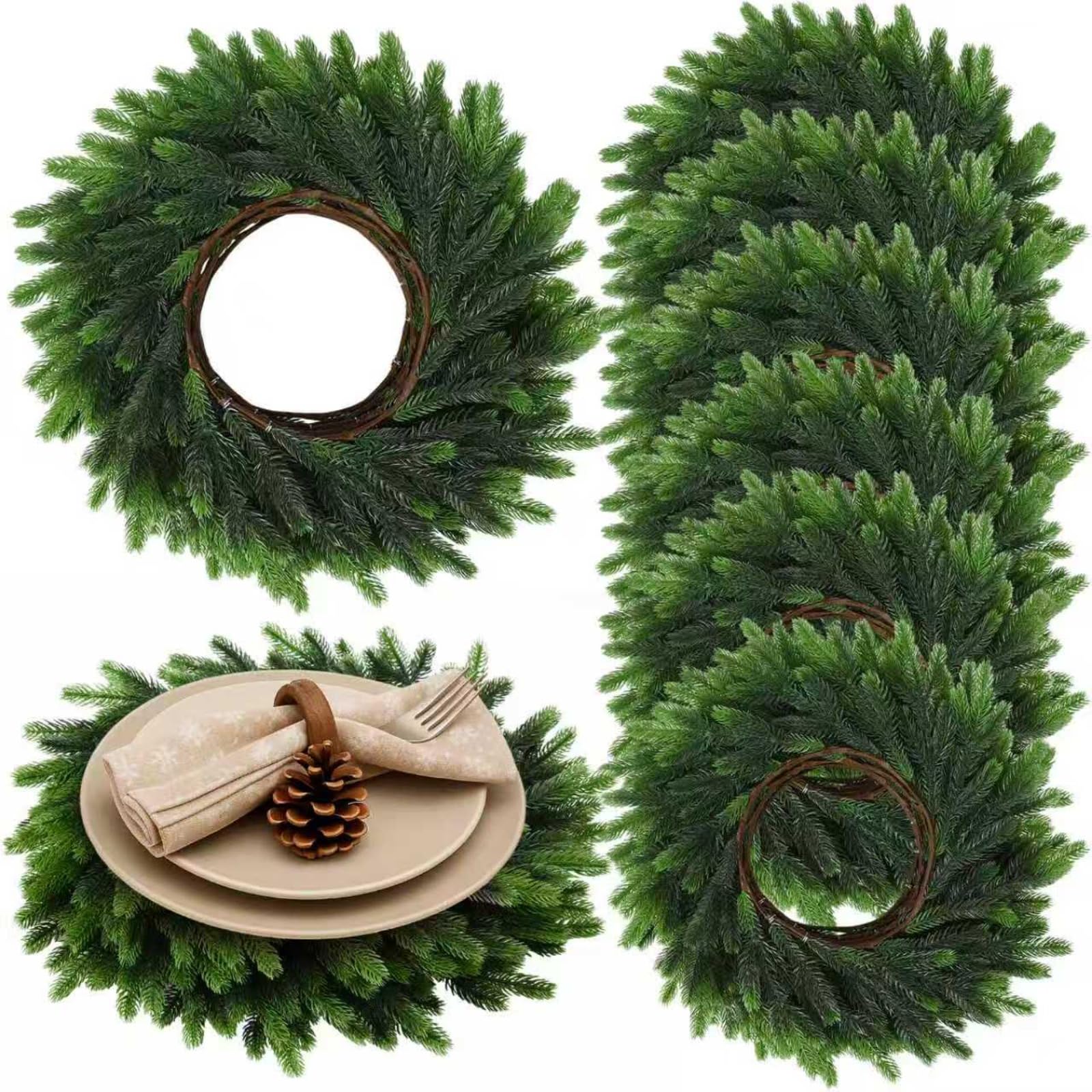 Gandeer placemas navidad redondo verde para una mesa festiva y ordenada