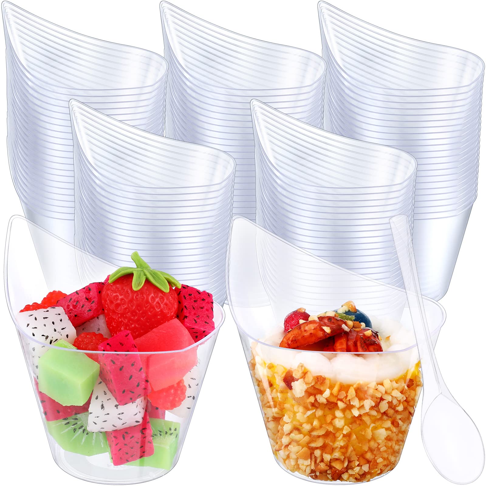 Vaso de postre claro Gandeer de 7 oz para presentaciones elegantes.