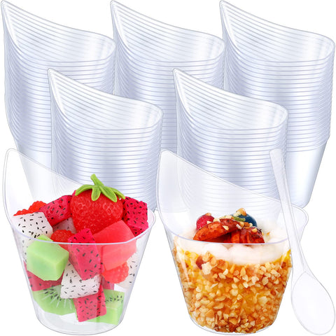 Vaso de postre claro Gandeer de 7 oz para presentaciones elegantes.
