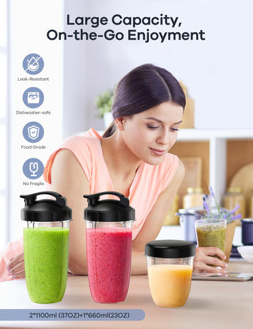 Ganiza tazas portátiles de 1100ml y 660ml para llevar tus bebidas