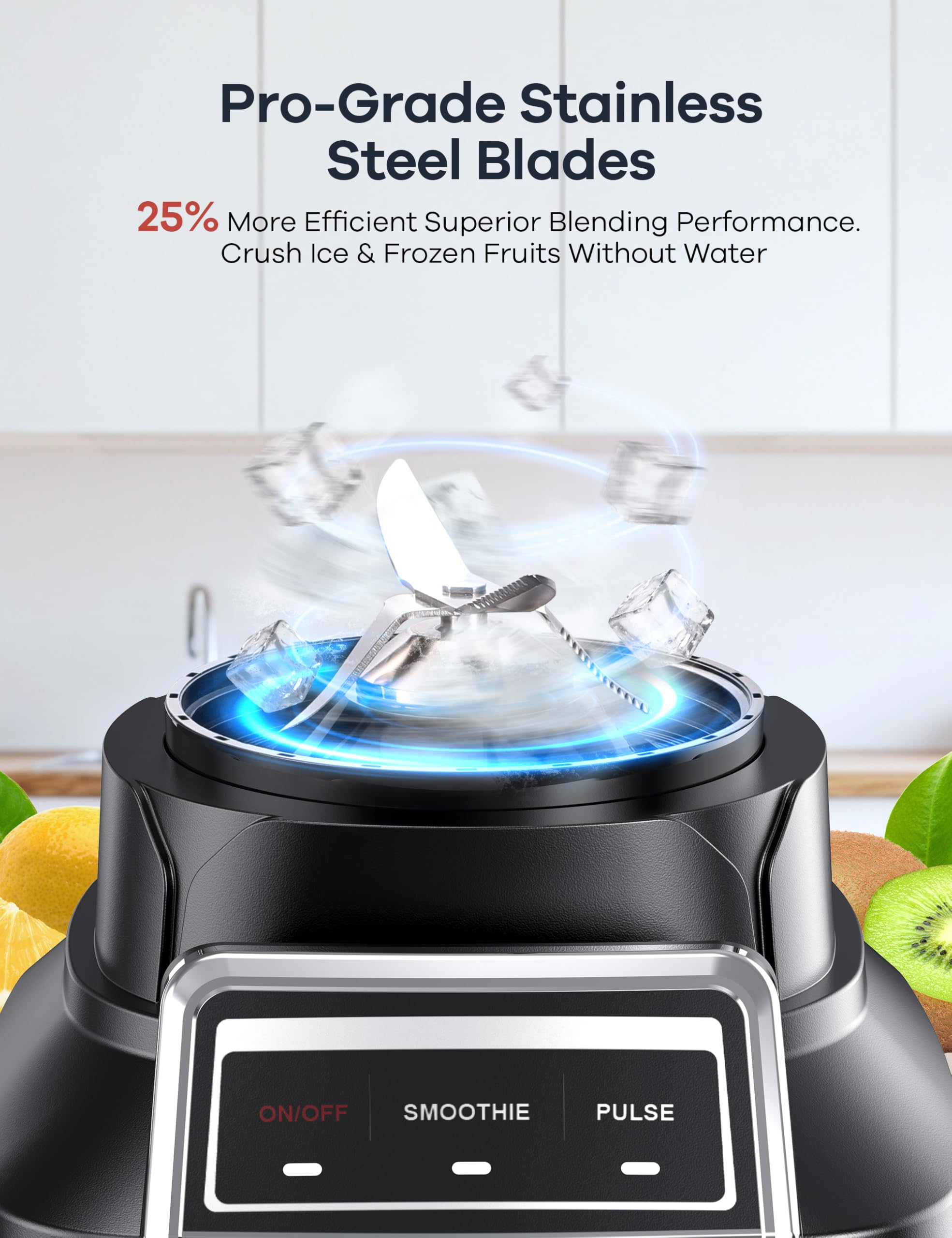 Ganiza licuadora con tecnología CentriFlow para mezcla rápida y uniforme.