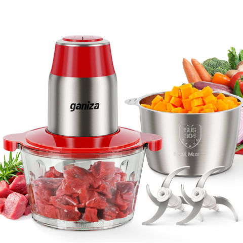 Ganiza procesador de alimentos con vaso de cristal de 8 tazas, ideal para picar verduras.