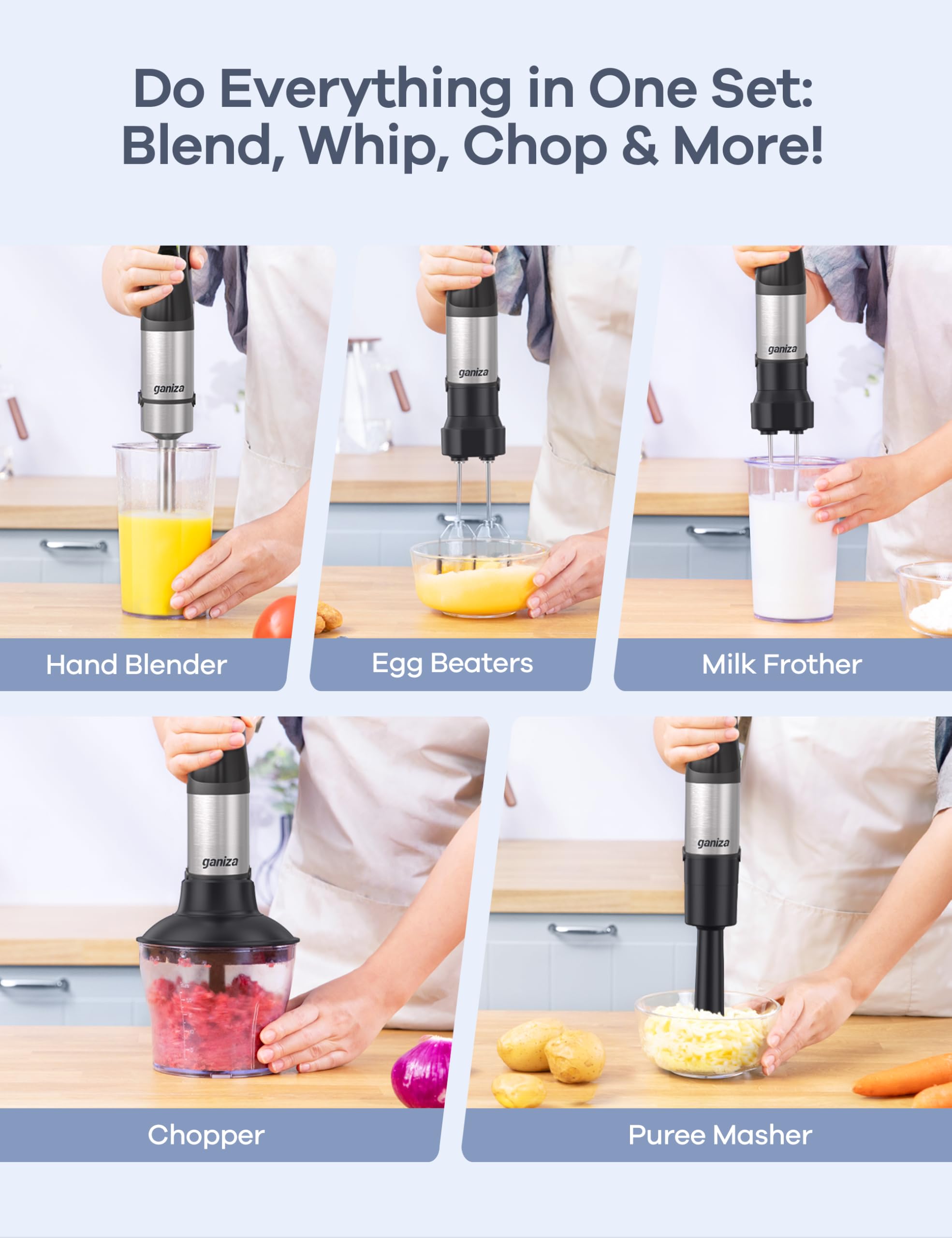 Ganiza uso multifuncional para sopas, purés y batidos