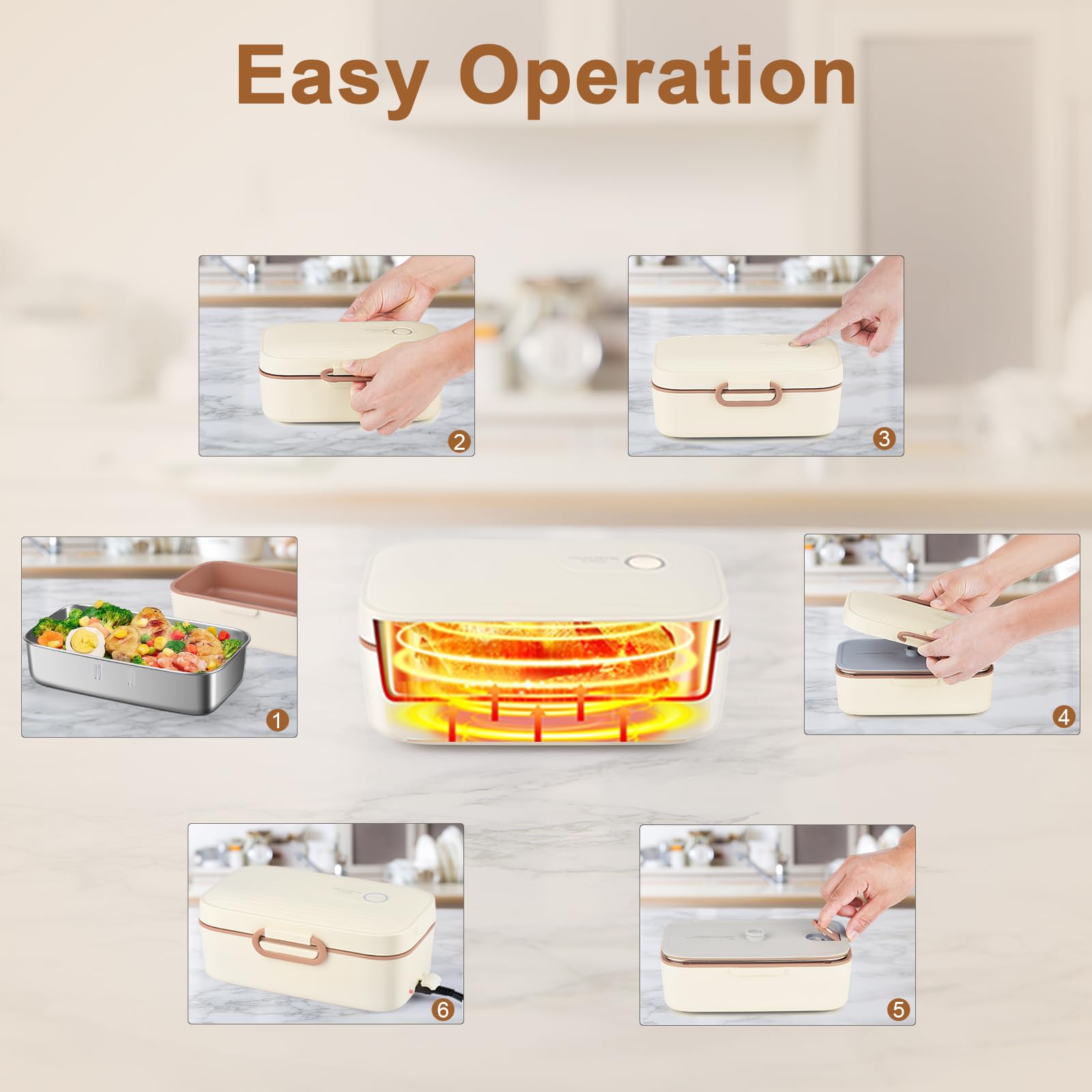 GAOCO caja con divisor removable para organizar porciones y comidas