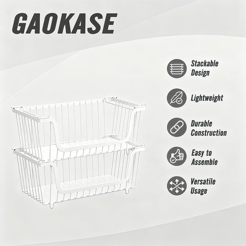 GAOKASE cestas con manijas giratorias, fácil movimiento entre mostrador y despensa