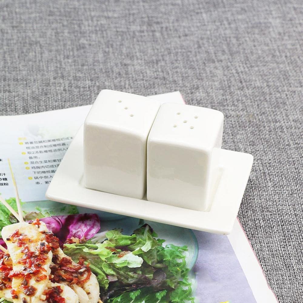 Gaolinci saleros blancos de porcelana, diseño compacto para mesas pequeñas